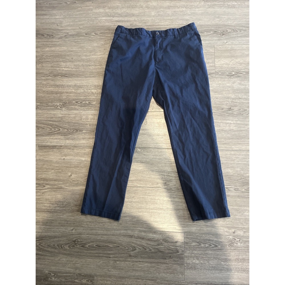 Nautica Blue Flat Front Casual  Pants Navy Mens Size 38/32 Stretch
